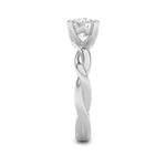 2CTW Round Shaped Lab Grown Diamond (F/VS) Twisted Shank Solitaire Engagement Ring in 14K Gold