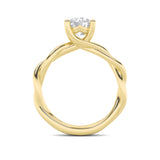 2CTW Round Shaped Lab Grown Diamond (F/VS) Twisted Shank Solitaire Engagement Ring in 14K Gold
