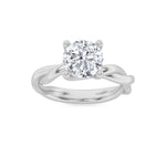 2.5CTW Round Shaped Lab Grown Diamond (F/VS) Twisted Shank Solitaire Engagement Ring in 14K Gold