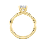 2.5CTW Round Shaped Lab Grown Diamond (F/VS) Twisted Shank Solitaire Engagement Ring in 14K Gold