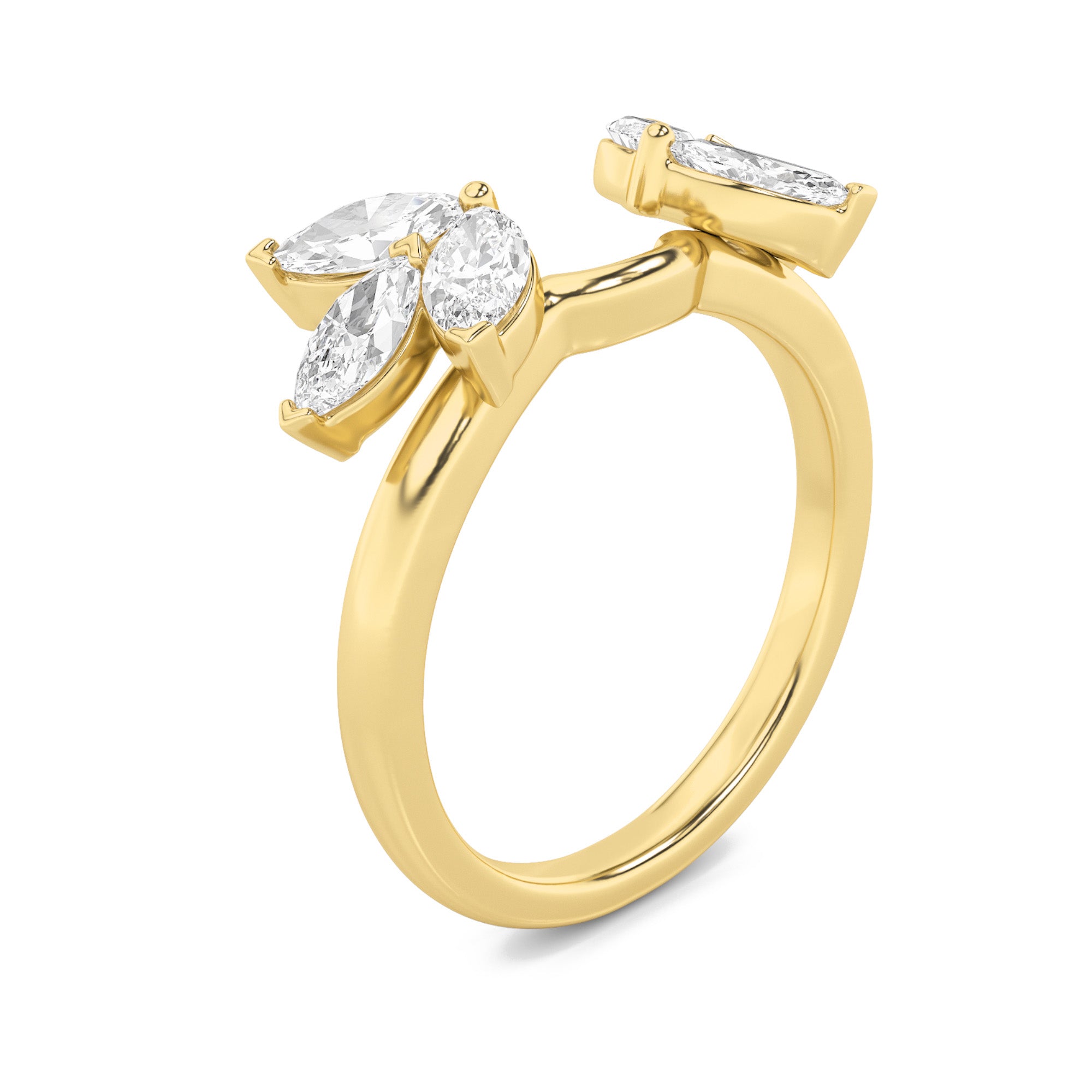 1CTW Marquise Shaped Lab Grown Diamond (F/VVS) Wrap Ring in 14K Gold