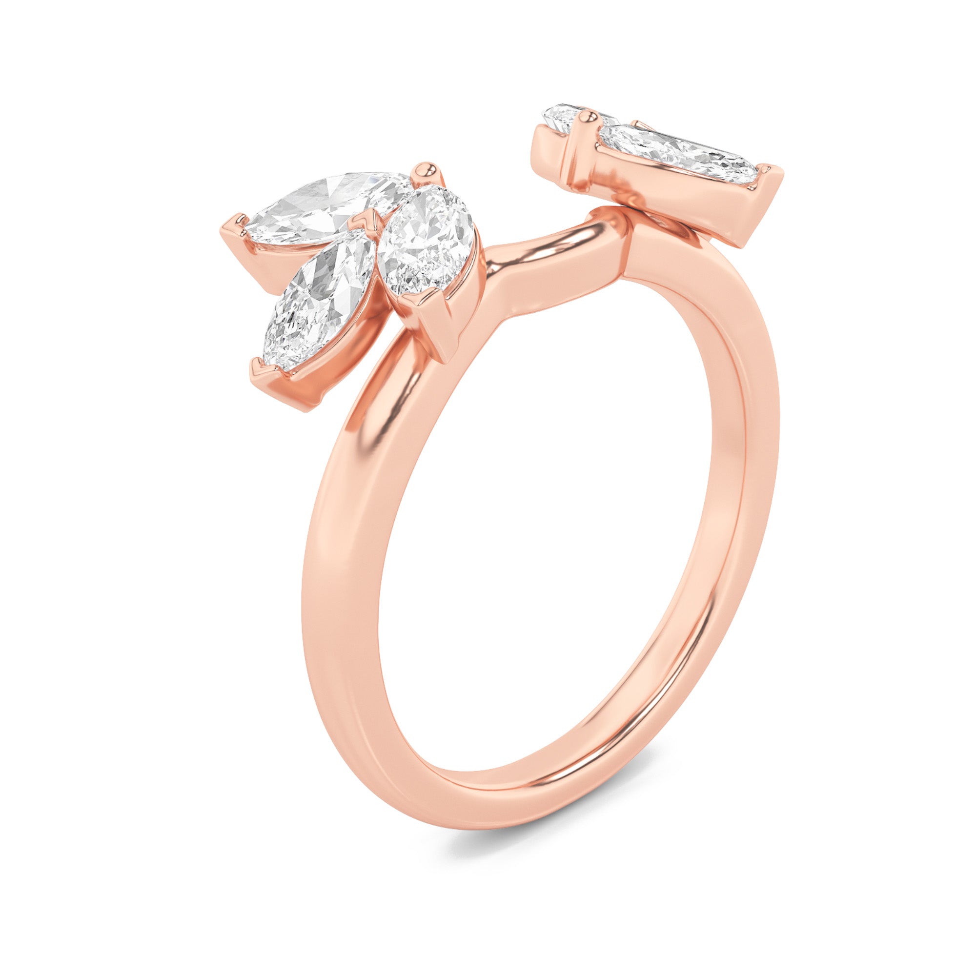 1CTW Marquise Shaped Lab Grown Diamond (F/VVS) Wrap Ring in 14K Gold