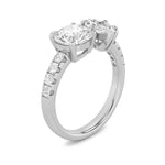 3CTW Round Shaped Lab Grown Diamond (F/VS) Toi et Moi Engagement Ring in 14K Gold