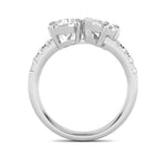 3CTW Round Shaped Lab Grown Diamond (F/VS) Toi et Moi Engagement Ring in 14K Gold