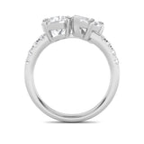 3CTW Round Shaped Lab Grown Diamond (F/VS) Toi et Moi Engagement Ring in 14K Gold