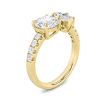 3CTW Round Shaped Lab Grown Diamond (F/VS) Toi et Moi Engagement Ring in 14K Gold