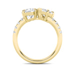 3CTW Round Shaped Lab Grown Diamond (F/VS) Toi et Moi Engagement Ring in 14K Gold
