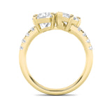 3CTW Round Shaped Lab Grown Diamond (F/VS) Toi et Moi Engagement Ring in 14K Gold
