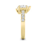 3CTW Round Shaped Lab Grown Diamond (F/VS) Toi et Moi Engagement Ring in 14K Gold