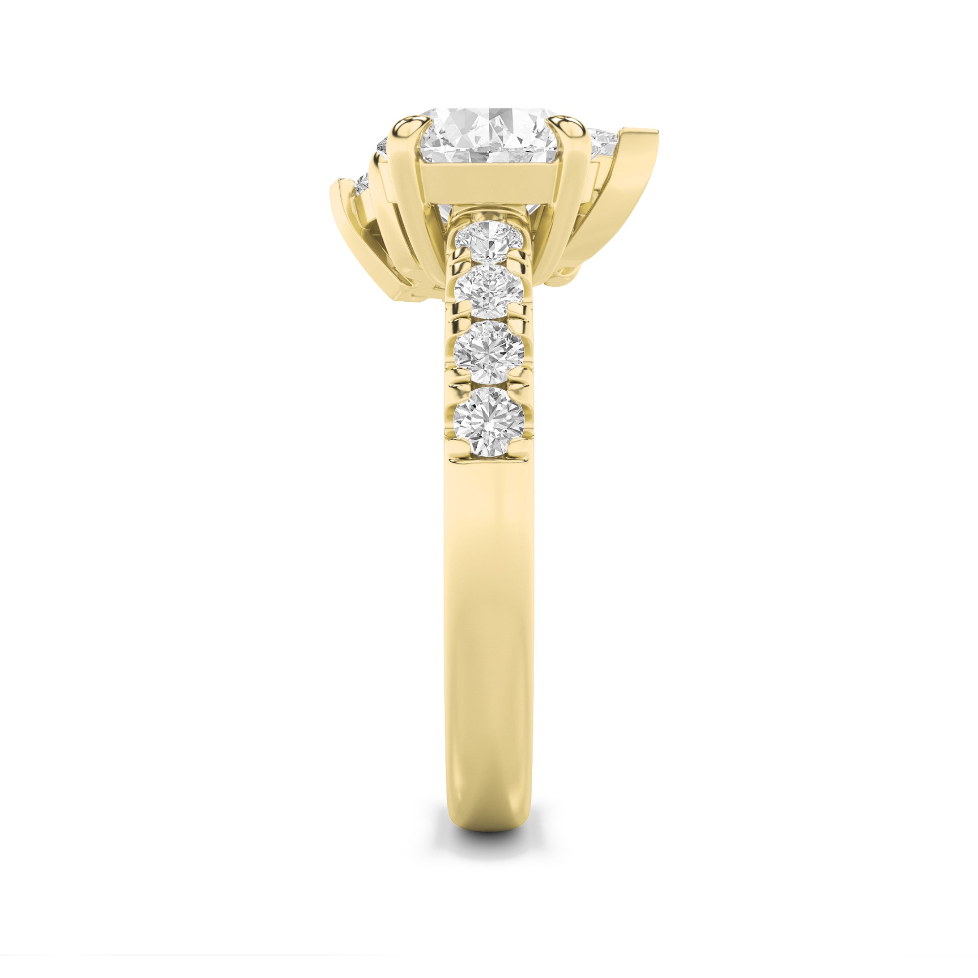 3CTW Round Shaped Lab Grown Diamond (F/VS) Toi et Moi Engagement Ring in 14K Gold