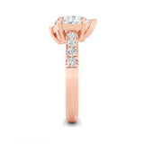 3CTW Round Shaped Lab Grown Diamond (F/VS) Toi et Moi Engagement Ring in 14K Gold