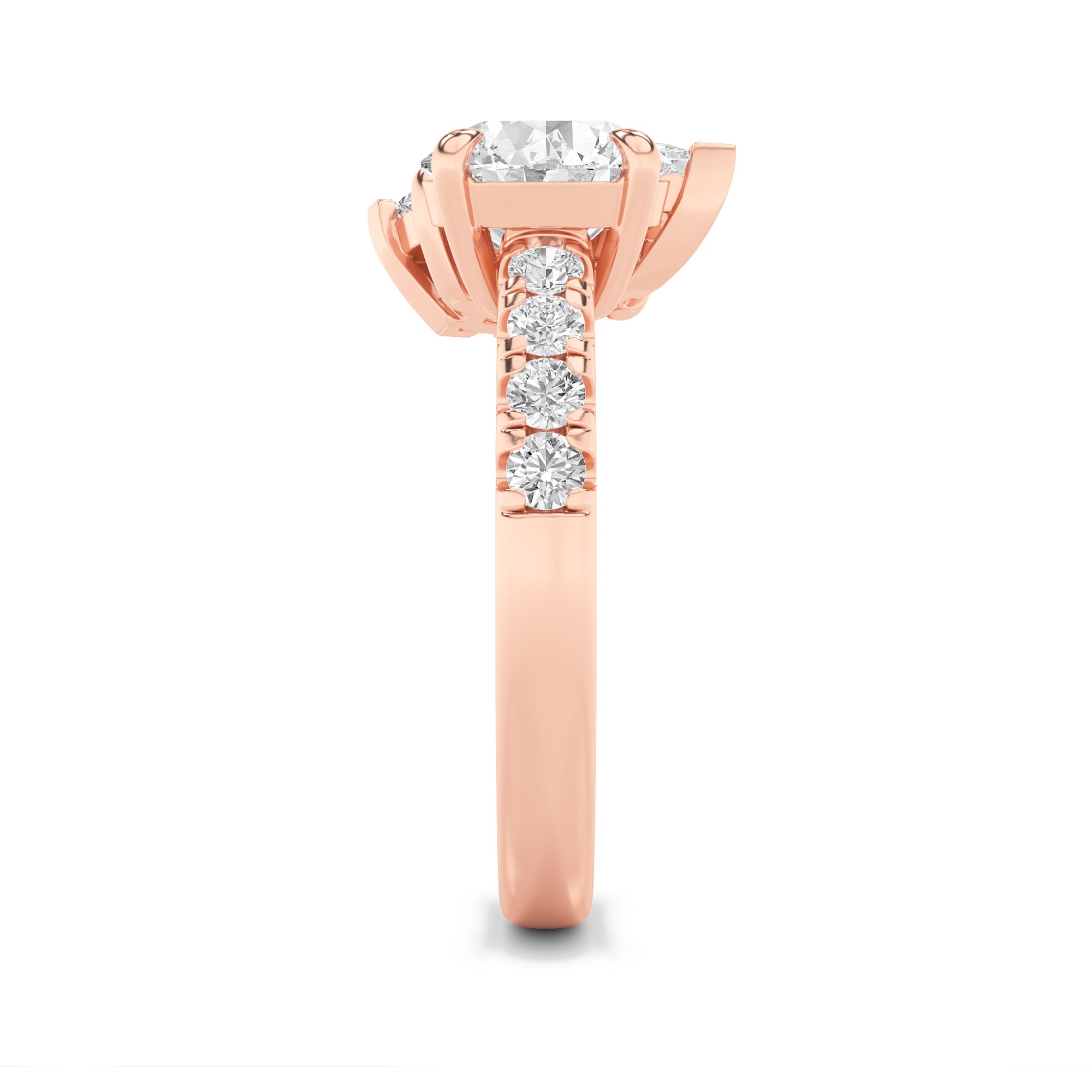 3CTW Round Shaped Lab Grown Diamond (F/VS) Toi et Moi Engagement Ring in 14K Gold
