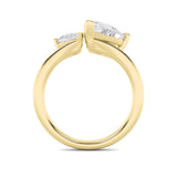3CTW Pear Shaped Lab Grown Diamond (F/VS) Toi et Moi Engagement Ring in 14K Gold