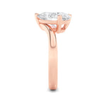3CTW Pear Shaped Lab Grown Diamond (F/VS) Toi et Moi Engagement Ring in 14K Gold