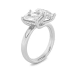 3CTW Emerald Shaped Lab Grown Diamond (F/VS) Toi et Moi Engagement Ring in 14K Gold