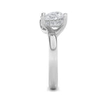 3CTW Emerald Shaped Lab Grown Diamond (F/VS) Toi et Moi Engagement Ring in 14K Gold