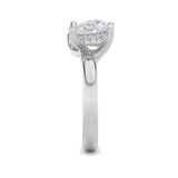3CTW Emerald Shaped Lab Grown Diamond (F/VS) Toi et Moi Engagement Ring in 14K Gold