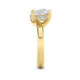 3CTW Emerald Shaped Lab Grown Diamond (F/VS) Toi et Moi Engagement Ring in 14K Gold