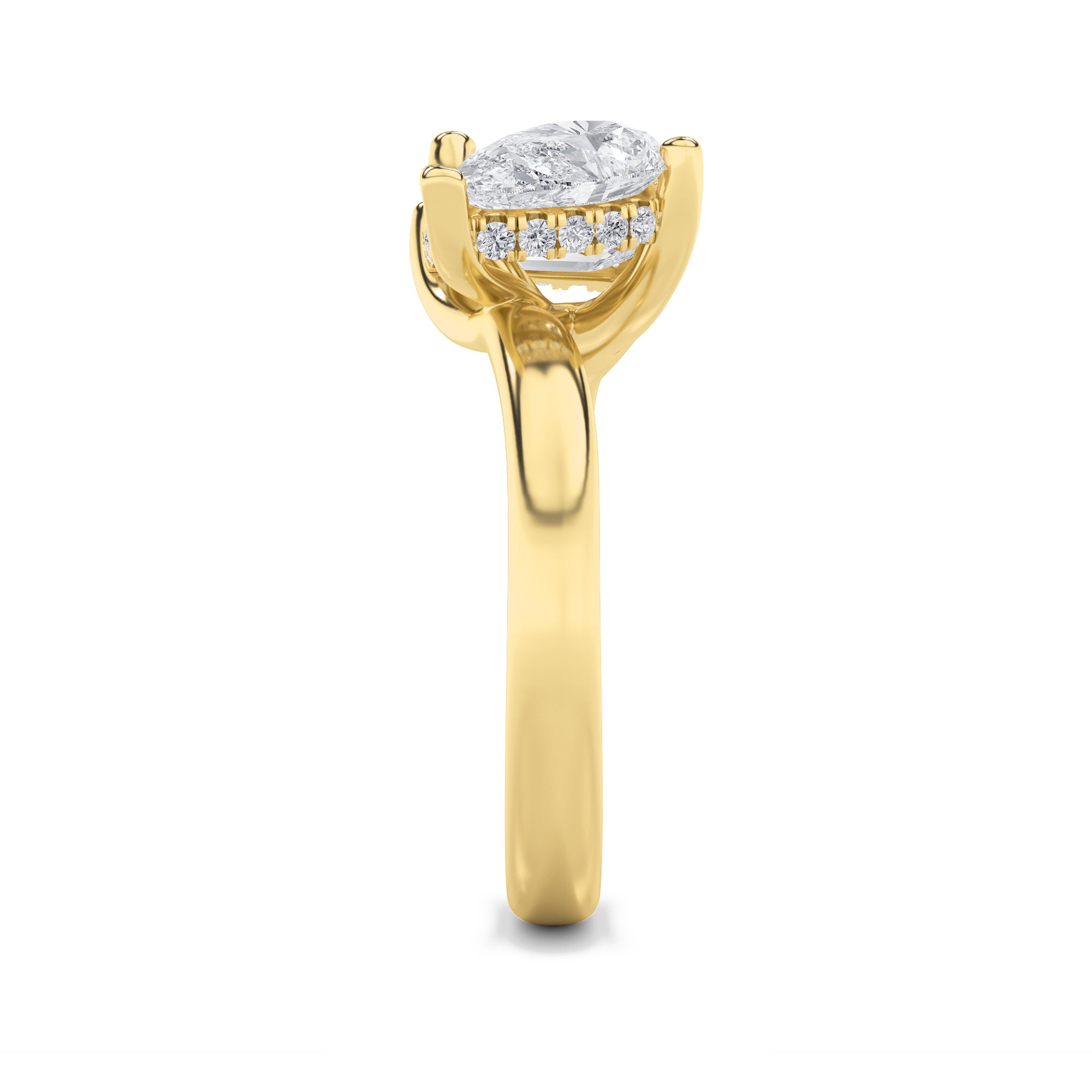 3CTW Emerald Shaped Lab Grown Diamond (F/VS) Toi et Moi Engagement Ring in 14K Gold