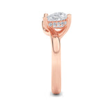 3CTW Emerald Shaped Lab Grown Diamond (F/VS) Toi et Moi Engagement Ring in 14K Gold