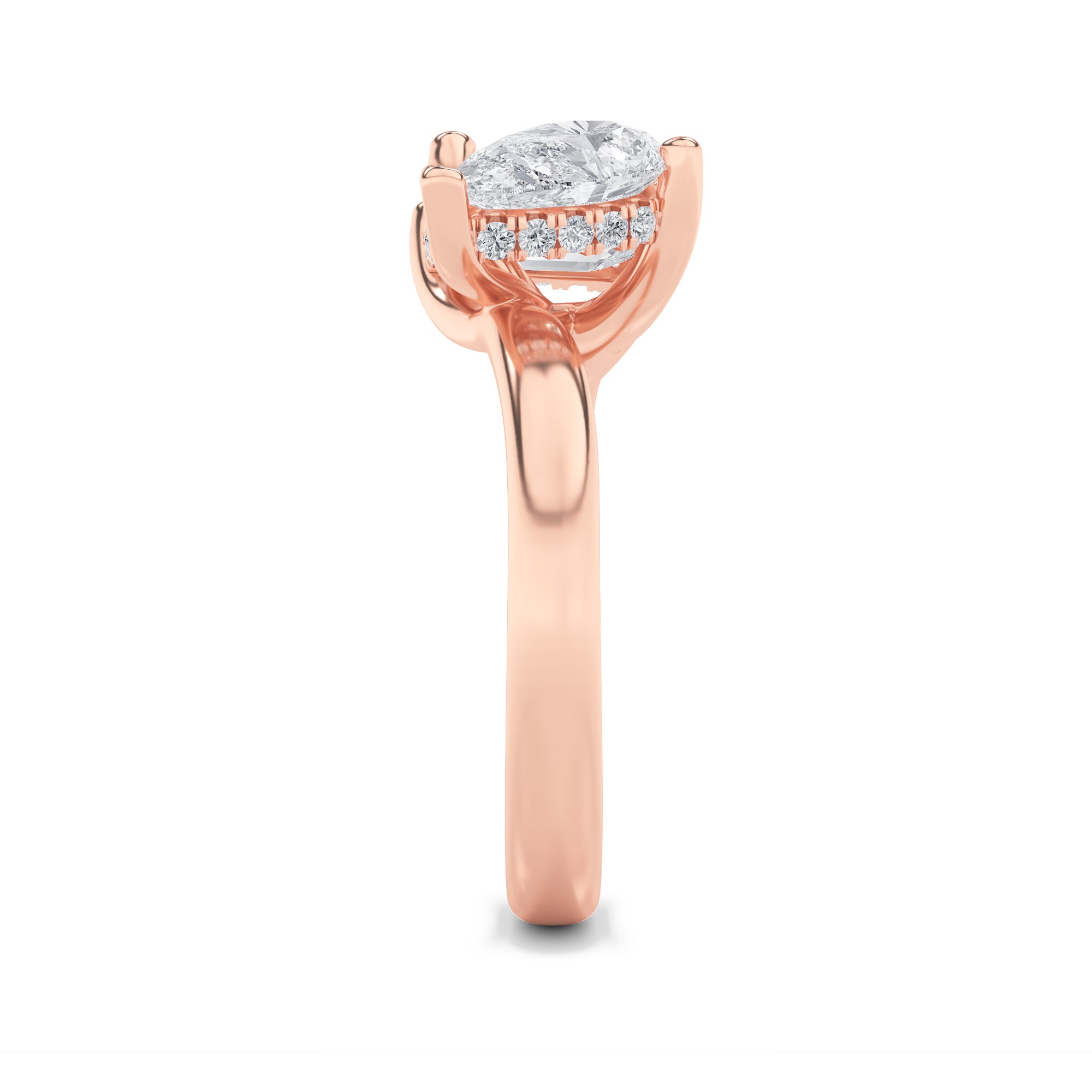 3CTW Emerald Shaped Lab Grown Diamond (F/VS) Toi et Moi Engagement Ring in 14K Gold