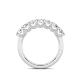 1CTW Round Shaped Lab Grown Diamond (F/VS) Accented Double Halo Set of Band and  Ring in 14K Gold