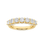 1CTW Round Shaped Lab Grown Diamond (F/VS) Accented Double Halo Set of Band and  Ring in 14K Gold