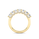 1CTW Round Shaped Lab Grown Diamond (F/VS) Accented Double Halo Set of Band and  Ring in 14K Gold