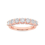 1CTW Round Shaped Lab Grown Diamond (F/VS) Accented Double Halo Set of Band and  Ring in 14K Gold