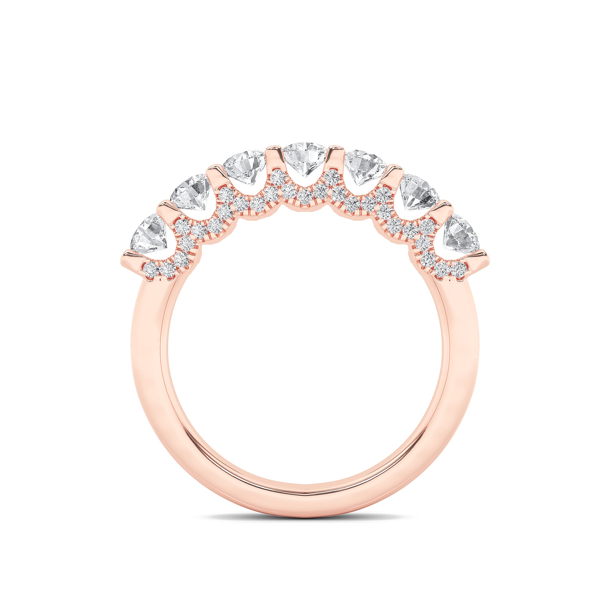 1CTW Round Shaped Lab Grown Diamond (F/VS) Accented Double Halo Set of Band and  Ring in 14K Gold