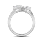 3CTW Pear Shaped Lab Grown Diamond (F/VS) Toi et Moi Engagement Ring in 14K Gold