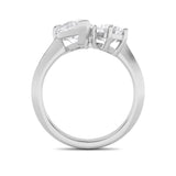 3CTW Pear Shaped Lab Grown Diamond (F/VS) Toi et Moi Engagement Ring in 14K Gold