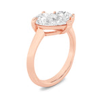 3CTW Pear Shaped Lab Grown Diamond (F/VS) Toi et Moi Engagement Ring in 14K Gold