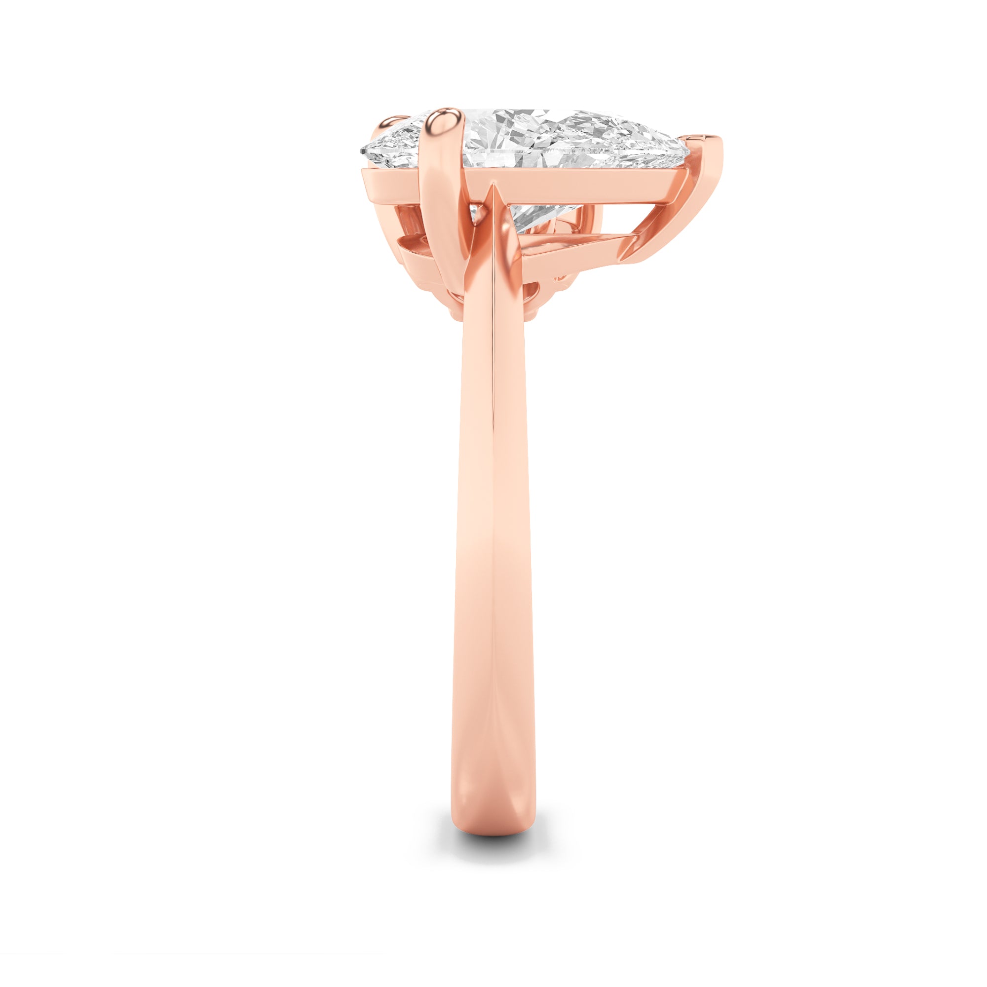 3CTW Pear Shaped Lab Grown Diamond (F/VS) Toi et Moi Engagement Ring in 14K Gold