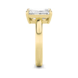 3CTW Emerald Shaped Lab Grown Diamond (F/VS) Toi et Moi Engagement Ring in 14K Gold