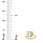 3CTW Emerald Shaped Lab Grown Diamond (F/VS) Toi et Moi Engagement Ring in 14K Gold