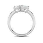 3CTW Emerald Shaped Lab Grown Diamond (F/VS) Toi et Moi Engagement Ring in 14K Gold
