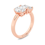 3CTW Emerald Shaped Lab Grown Diamond (F/VS) Toi et Moi Engagement Ring in 14K Gold