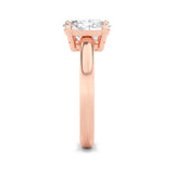 3CTW Emerald Shaped Lab Grown Diamond (F/VS) Toi et Moi Engagement Ring in 14K Gold