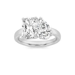 3CTW Radiant Shaped Lab Grown Diamond (F/VS) Toi et Moi Fashiion Ring in 14K Gold