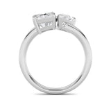 3CTW Radiant Shaped Lab Grown Diamond (F/VS) Toi et Moi Fashiion Ring in 14K Gold