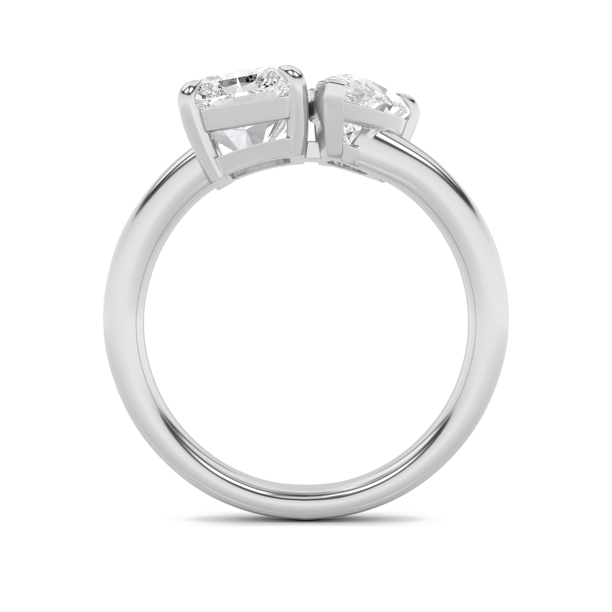 3CTW Radiant Shaped Lab Grown Diamond (F/VS) Toi et Moi Fashiion Ring in 14K Gold