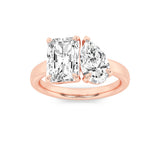 3CTW Radiant Shaped Lab Grown Diamond (F/VS) Toi et Moi Fashiion Ring in 14K Gold