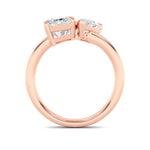 3CTW Radiant Shaped Lab Grown Diamond (F/VS) Toi et Moi Fashiion Ring in 14K Gold