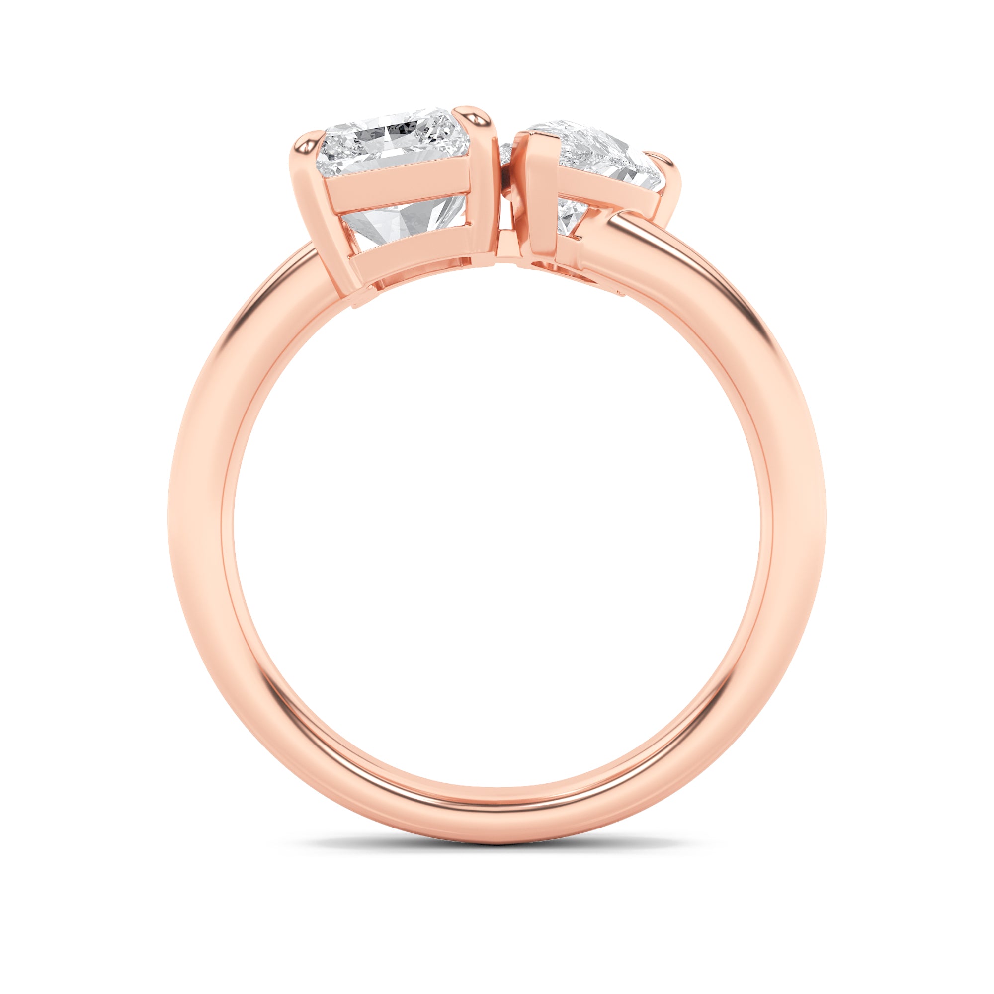3CTW Radiant Shaped Lab Grown Diamond (F/VS) Toi et Moi Fashiion Ring in 14K Gold
