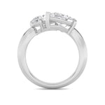 3CTW Pear Shaped Lab Grown Diamond (G/VS) Toi et Moi Engagement Ring in 14K Gold