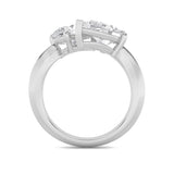 3CTW Pear Shaped Lab Grown Diamond (G/VS) Toi et Moi Engagement Ring in 14K Gold