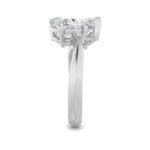 3CTW Pear Shaped Lab Grown Diamond (G/VS) Toi et Moi Engagement Ring in 14K Gold