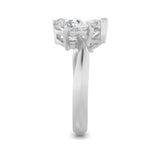 3CTW Pear Shaped Lab Grown Diamond (G/VS) Toi et Moi Engagement Ring in 14K Gold