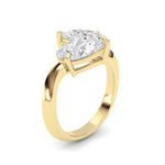 3CTW Pear Shaped Lab Grown Diamond (G/VS) Toi et Moi Engagement Ring in 14K Gold